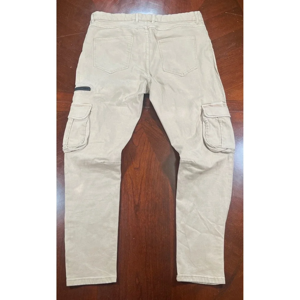 Celio Skinny Cargo Pants Mens 36 Beige Tactical Utility Trousers VOCASKIN 46 EUC
